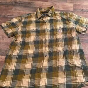 Carhartt button up work shirt plaid flannel